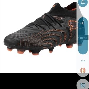 Puma Men's Black and Orange Soccer Cleats